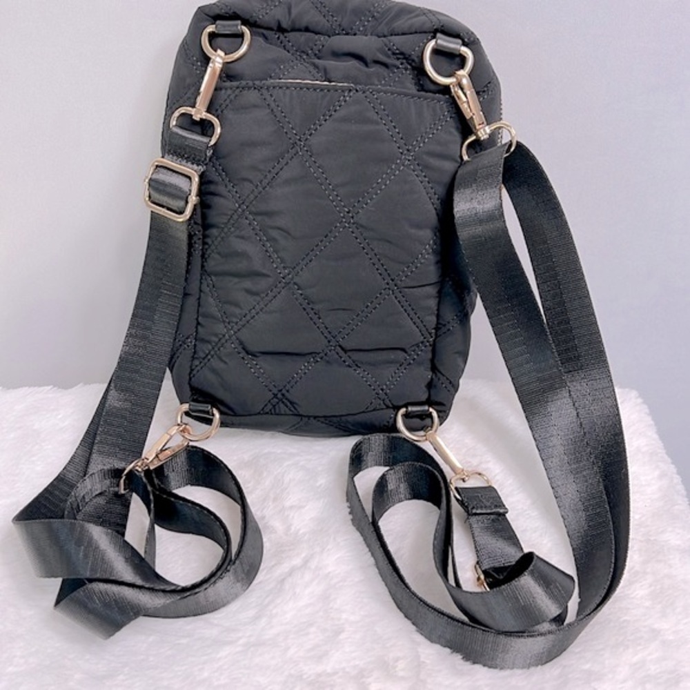 KEDZIE Cloud 9 Quilted Puffer Convertible Sling Bag (Black)2-Inch Bag Strap NWOT - Picture 5 of 12